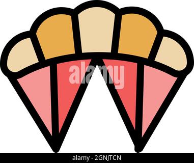 Fallschirmspringen-Symbol. Umriss Fallschirmspringen Vektor Symbol Farbe flach isoliert Stock Vektor