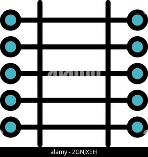 Symbol für die Badezimmerheizung. Umriss Bad Heizung Vektor Symbol Farbe flach isoliert Stock Vektor