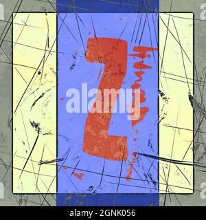 Monogramm des Großbuchstaben Z , grunge Poster Stockfoto
