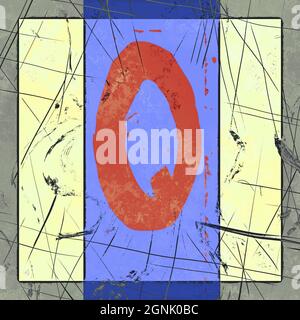 Monogramm des Großbuchstaben Q , grunge Poster Stockfoto