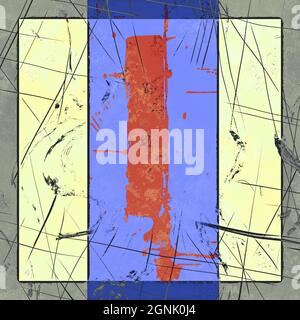 Monogramm des Großbuchstaben I , grunge Poster Stockfoto