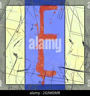 Monogramm des Großbuchstaben E , grunge Poster Stockfoto