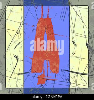 Monogramm des Großbuchstaben A, grunge Poster Stockfoto