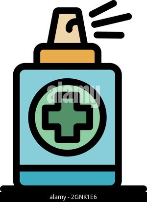Symbol für antiseptisches Spray. Kontur antiseptischen Spray Vektor Symbol Farbe flach isoliert Stock Vektor