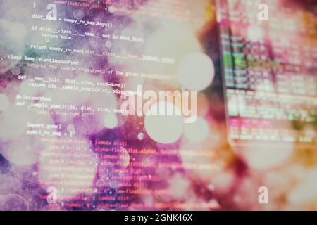 Web-Programmierung Funktionen auf Laptop auf Laptop. IT-Geschäft. Python Code Computer Bildschirm. Design-Konzept für mobile Anwendungen. Stockfoto