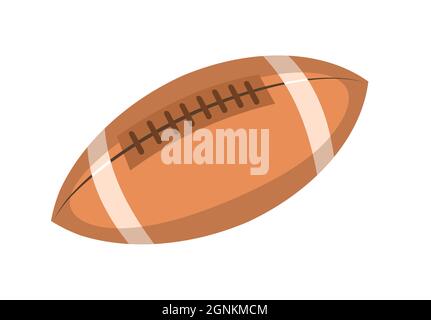 Rugby-Ball. Sportausrüstung für Sportler. Isoliert auf weißem Hintergrund. Symbol, Symbol. Vektor Mit Farbenfrohen Illustrationen. Stock Vektor