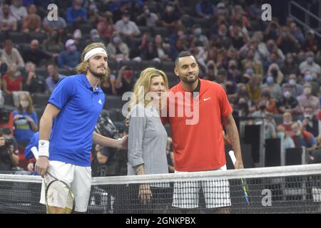 25. September 2021, Boston, Massachusetts, USA: Der Samstag Wettbewerb des Laver Cup in Boston. (Bild: © Kenneth Martin/ZUMA Press Wire) Stockfoto