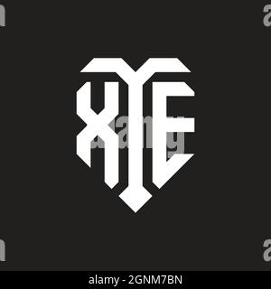 ZC-Logo mit Schild weiß orange Form Designvorlage isoliert auf schwarzem Hintergrund Stock Vektor