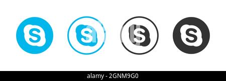 Sammlung von beliebten Social-Media-Logos. Symbole für soziale Medien. Realistisches Set. Vektorgrafik Stock Vektor