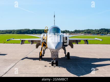 Göteborg, Schweden - 30 2008. August: SAAB JAS39A Gripen auf der Göteborg Aero Show.. Stockfoto