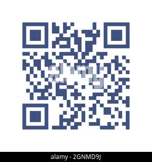 Vektor-QR-Code-Beispiel für Smartphone-Scannen isoliert auf weißem Hintergrund. Vektorgrafik Stock Vektor