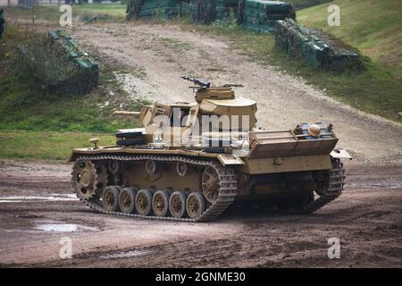 Panzer III Ausf L Tank modifiziert für tropischen Dienst, Bovington Tank Museum, Dorset England Stockfoto