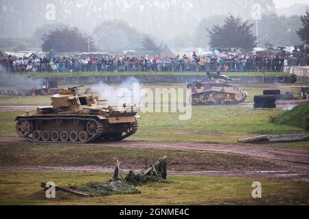 Panzer III Ausf L Tank modifiziert für tropischen Dienst, Nachstellung, Bovington Tank Museum, Dorset England Stockfoto