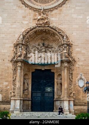 Eingang der Kirche Monti-sion de Palma Stockfoto