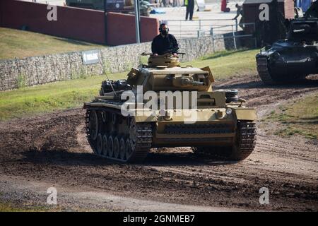 Panzer III Ausf L Tank modifiziert für tropischen Dienst, Bovington Tank Museum, Dorset England Stockfoto