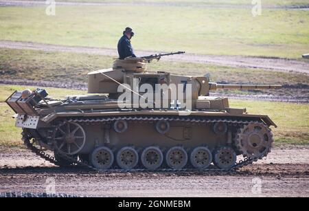 Panzer III Ausf L Tank modifiziert für tropischen Dienst, Bovington Tank Museum, Dorset England Stockfoto