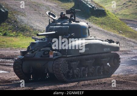 Sherman M4A1 US Army Tank, Bovington Tank Museum, Dorset, England Stockfoto