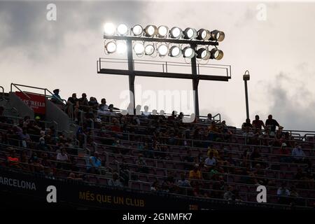 Barcelona, Spanien. September 2021. Unterstützer beim Liga-Spiel zwischen FC Barcelona und UD Levante im Camp Nou in Barcelona, Spanien. Bild: DAX Images/Alamy Live News Stockfoto