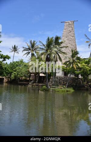 Oahu HI USA 6/3-4/2021. Polynesisches Kulturzentrum. Eröffnet Am 10/12/1963. Polynesische Inseln: Samoa, Aotearoa, Fidschi, Hawaii, Tahiti und Tonga. Geschäfte Stockfoto