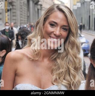 Mailand, Italien. September 2021. Milan Fashion Week Damenkollektionen Herbst/Winter 2021/2022, Ermanno Scervino Modenschau voller wichtiger Gäste Kredit: Independent Photo Agency/Alamy Live News Stockfoto