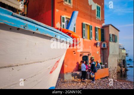 Das alte Fischerdorf von Boccadasse, Genua, Ligurien, Italien, Europa Stockfoto