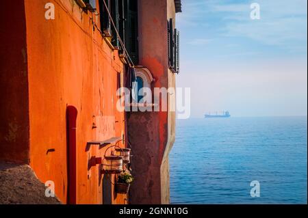 Das alte Fischerdorf von Boccadasse, Genua, Ligurien, Italien, Europa Stockfoto