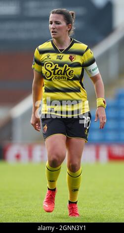 Chesterfield, England, 26. September 2021. Helen ward von Watford während des Spiels der FA Women's Championship im Technique Stadium, Chesterfield. Bildnachweis sollte lauten: Simon Bellis / Sportimage Stockfoto