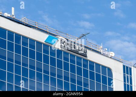 Etobicoke, Toronto, Kanada - 26. September 2021: Pomerleau Bürogebäude in Etobicoke, Toronto, Kanada. Stockfoto