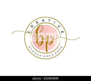 BP feminine Logo Schönheit Monogramm und elegantes Logo-Design, Handschrift Logo der ursprünglichen Signatur, Hochzeit, Mode, Blumen und botanischen mit kreativen Stock Vektor