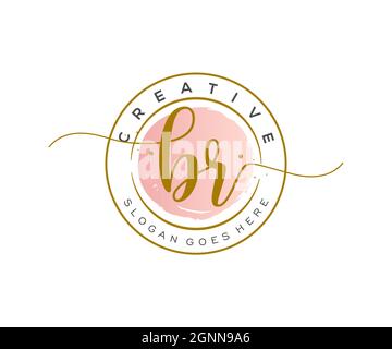 BR feminine Logo Schönheit Monogramm und elegantes Logo-Design, Handschrift Logo der ursprünglichen Signatur, Hochzeit, Mode, Blumen und botanischen mit kreativen Stock Vektor