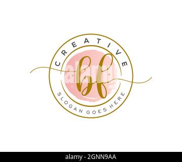 BF feminine Logo Schönheit Monogramm und elegantes Logo-Design, Handschrift Logo der ursprünglichen Signatur, Hochzeit, Mode, Blumen und botanischen mit kreativen Stock Vektor