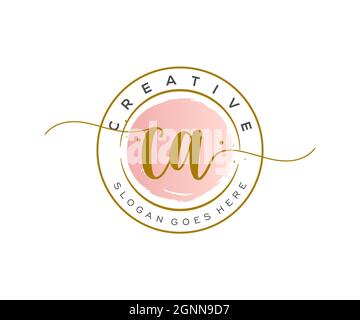 CA feminine Logo Schönheit Monogramm und elegantes Logo-Design, Handschrift Logo der ursprünglichen Signatur, Hochzeit, Mode, Blumen und botanischen mit kreativen Stock Vektor