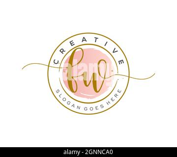 FW feminine Logo Schönheit Monogramm und elegantes Logo-Design, Handschrift Logo der ursprünglichen Signatur, Hochzeit, Mode, floral und botanisch mit kreativen Stock Vektor