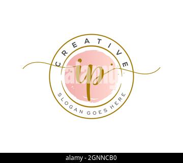 IP feminine Logo Schönheit Monogramm und elegantes Logo-Design, Handschrift Logo der ursprünglichen Signatur, Hochzeit, Mode, Blumen und botanischen mit kreativen Stock Vektor