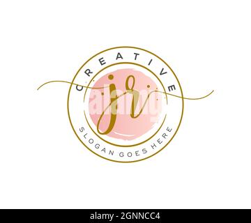 JR feminine Logo Schönheit Monogramm und elegantes Logo-Design, Handschrift Logo der ursprünglichen Signatur, Hochzeit, Mode, Blumen und botanischen mit kreativen Stock Vektor