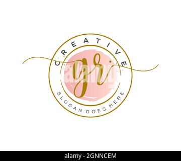 GR feminine Logo Schönheit Monogramm und elegantes Logo-Design, Handschrift Logo der ursprünglichen Signatur, Hochzeit, Mode, floral und botanisch mit kreativen Stock Vektor