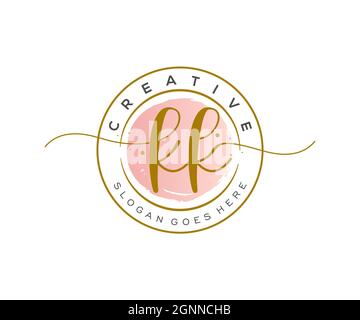 KK feminine Logo Schönheit Monogramm und elegantes Logo-Design, Handschrift Logo der ursprünglichen Signatur, Hochzeit, Mode, floral und botanisch mit kreativen Stock Vektor