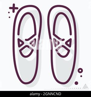 Icon Ballettschuhe - MBE Syle - einfache Illustration, editierbarer Strich, Design Template Vektor, gut für Drucke, Poster, Werbung, Ankündigungen, Stock Vektor