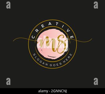 MS feminine Logo Schönheit Monogramm und eleganten Logo-Design, Handschrift Logo der ursprünglichen Signatur, Hochzeit, Mode, Blumen und botanischen mit kreativen Stock Vektor