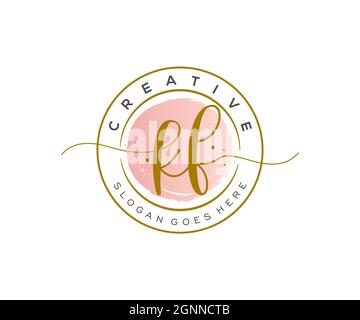 KF feminine Logo Schönheit Monogramm und elegantes Logo-Design, Handschrift Logo der ursprünglichen Signatur, Hochzeit, Mode, Blumen und botanischen mit kreativen Stock Vektor