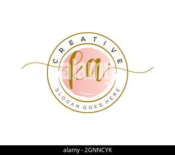 KA feminine Logo Schönheit Monogramm und elegantes Logo-Design, Handschrift Logo der ursprünglichen Signatur, Hochzeit, Mode, Blumen und botanischen mit kreativen Stock Vektor