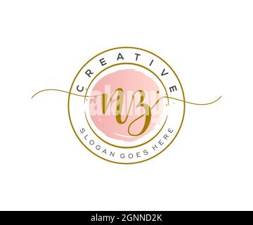 NZ feminine Logo Schönheit Monogramm und elegantes Logo-Design, Handschrift Logo der ursprünglichen Signatur, Hochzeit, Mode, Blumen und botanischen mit kreativen Stock Vektor