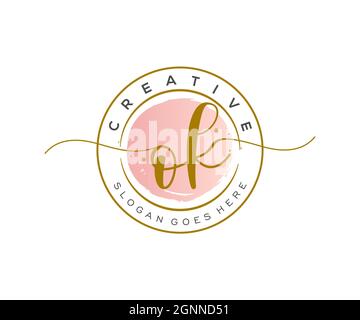 OK feminine Logo Schönheit Monogramm und eleganten Logo-Design, Handschrift Logo der ursprünglichen Signatur, Hochzeit, Mode, floral und botanisch mit kreativen Stock Vektor