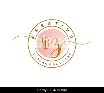 OZ feminine Logo Schönheit Monogramm und elegantes Logo-Design, Handschrift Logo der ursprünglichen Signatur, Hochzeit, Mode, Blumen und botanischen mit kreativen Stock Vektor