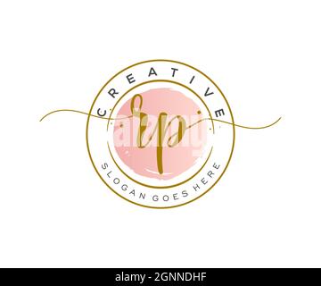 RP feminine Logo Schönheit Monogramm und elegantes Logo-Design, Handschrift Logo der ursprünglichen Signatur, Hochzeit, Mode, floral und botanisch mit kreativen Stock Vektor