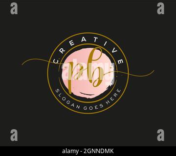 PB feminine Logo Schönheit Monogramm und elegantes Logo-Design, Handschrift Logo der ursprünglichen Signatur, Hochzeit, Mode, Blumen und botanischen mit kreativen Stock Vektor