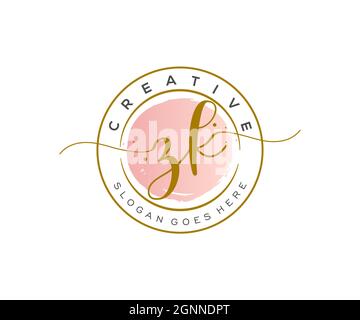 ZK feminine Logo Schönheit Monogramm und elegantes Logo-Design, Handschrift Logo der ursprünglichen Signatur, Hochzeit, Mode, floral und botanisch mit kreativen Stock Vektor