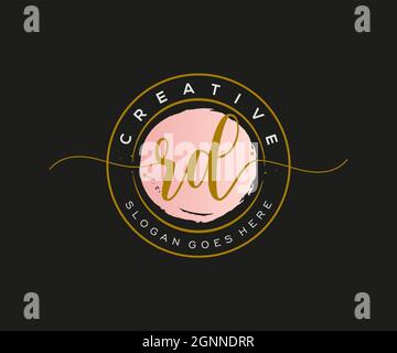 Rd feminine Logo Schönheit Monogramm und elegantes Logo-Design, Handschrift Logo der ursprünglichen Signatur, Hochzeit, Mode, Blumen und botanischen mit kreativen Stock Vektor