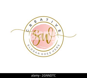 SW feminine Logo Schönheit Monogramm und elegantes Logo-Design, Handschrift Logo der ursprünglichen Signatur, Hochzeit, Mode, floral und botanisch mit kreativen Stock Vektor