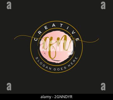 QN feminine Logo Schönheit Monogramm und elegantes Logo-Design, Handschrift Logo der ursprünglichen Signatur, Hochzeit, Mode, Blumen und botanischen mit kreativen Stock Vektor